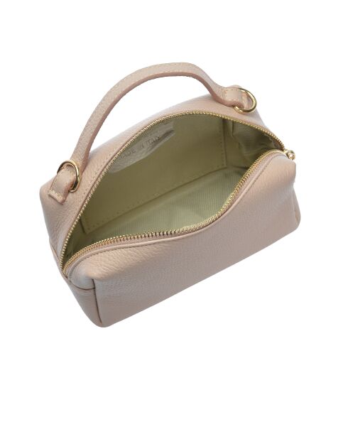 SS26 IR 185T poederroze leren schoudertas - 12,5x17x6,5 cm