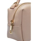 SS26 IR 185T poederroze leren schoudertas - 12,5x17x6,5 cm