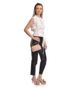 SS26 IR 185T poederroze leren schoudertas - 12,5x17x6,5 cm