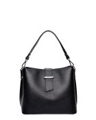 SS26 IR 188 Tragetasche aus schwarzem Leder, 21 x 25 x 13 cm