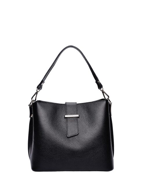 SS26 IR 188 Tragetasche aus schwarzem Leder, 21 x 25 x 13 cm