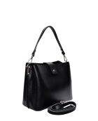 SS26 IR 188 Tragetasche aus schwarzem Leder, 21 x 25 x 13 cm