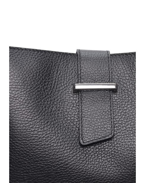 SS26 IR 188 Tragetasche aus schwarzem Leder, 21 x 25 x 13 cm