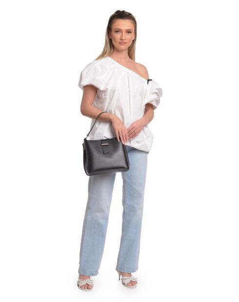 SS26 IR 188 Tragetasche aus schwarzem Leder, 21 x 25 x 13 cm