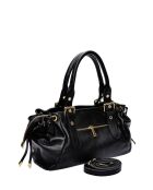 SS26 AL 170T Schultertasche aus schwarzem Leder - 21x34x9 cm