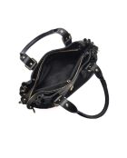 SS26 AL 170T Schultertasche aus schwarzem Leder - 21x34x9 cm