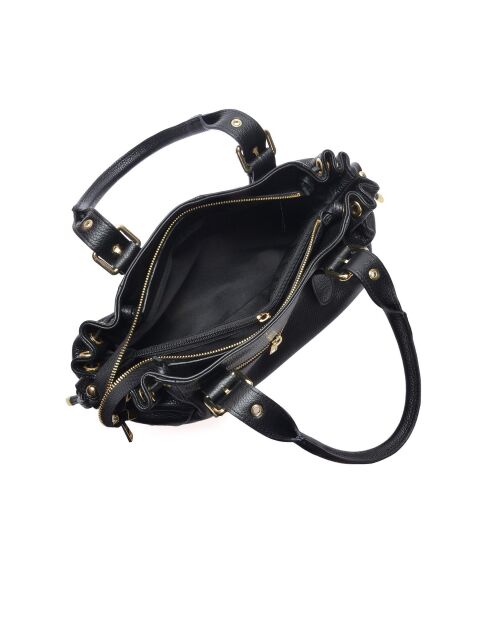 SS26 AL 170T Schultertasche aus schwarzem Leder - 21x34x9 cm