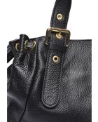 SS26 AL 170T Schultertasche aus schwarzem Leder - 21x34x9 cm