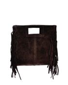 SS26 AL 8197T donkerbruine leren draagtas - 20x21 cm