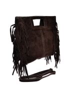 SS26 AL 8197T donkerbruine leren draagtas - 20x21 cm