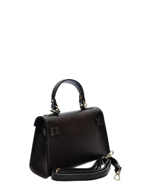 SS26 IR 482 donkerbruine leren schoudertas - 13x20x7 cm