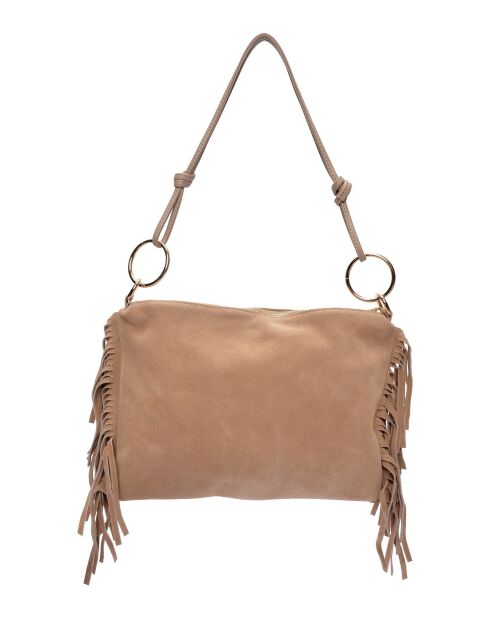 SS26 IR 8182T taupe leren schoudertas - 26,5x36,5 cm