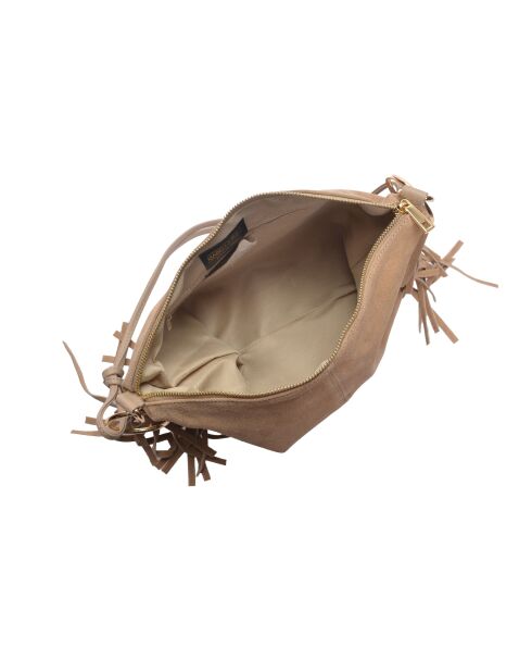 SS26 IR 8182T taupe leren schoudertas - 26,5x36,5 cm