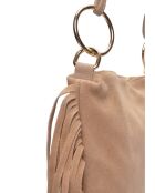 SS26 IR 8182T Schultertasche aus taupefarbenem Leder - 26,5 x 36,5 cm
