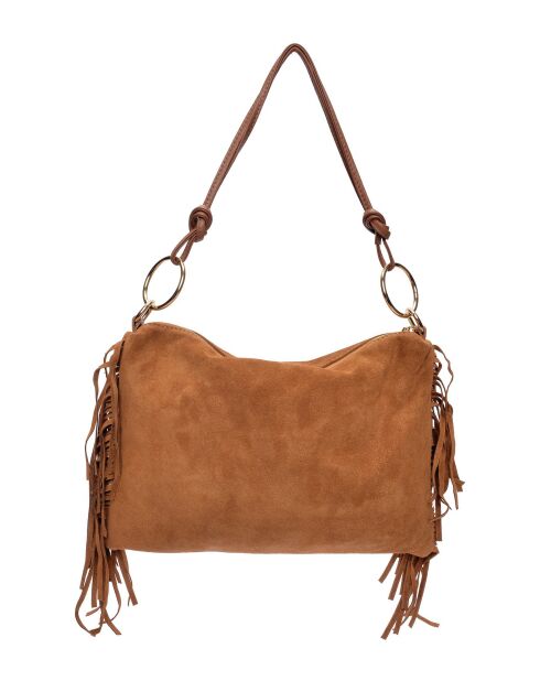 SS26 IR 8182T cognac leren schoudertas - 26,5x36,5 cm