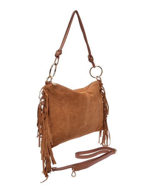 SS26 IR 8182T cognac leren schoudertas - 26,5x36,5 cm