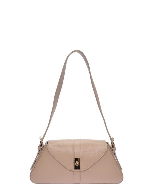 SS26 RM 1009T taupe leren schoudertas - 15x34 laag x 24 hoog x 6,5 cm