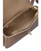SS26 RM 1009T taupe leren schoudertas - 15x34 laag x 24 hoog x 6,5 cm