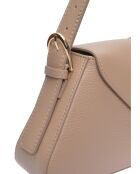 SS26 RM 1009T taupe leren schoudertas - 15x34 laag x 24 hoog x 6,5 cm