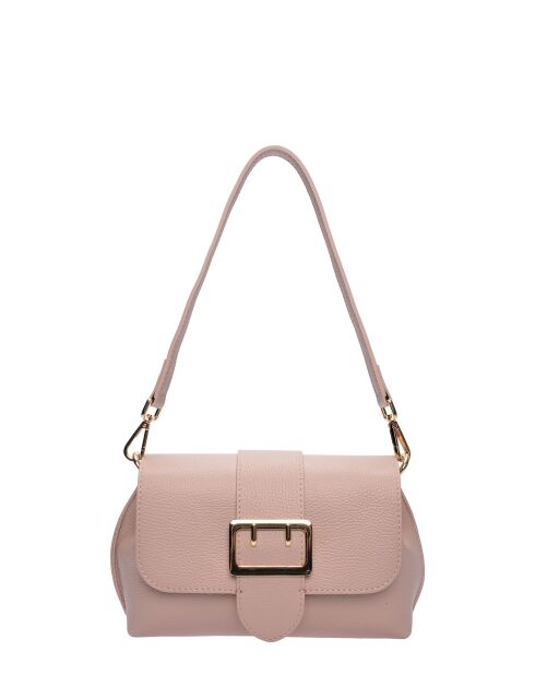 SS26 IR 183T poederroze leren schoudertas - 17x25x5 cm