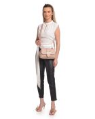 SS26 IR 183T poederroze leren schoudertas - 17x25x5 cm