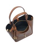 SS26 IR 180T cognac leren draagtas - 14x16x10 cm