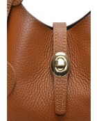 SS26 IR 180T cognac leren draagtas - 14x16x10 cm