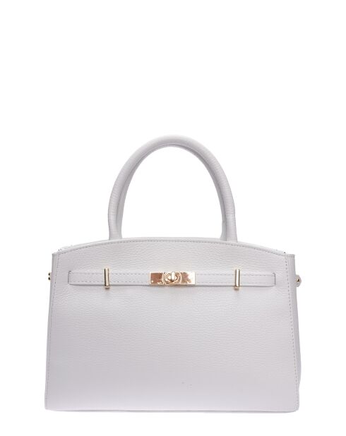 SS26 IR 181T Tragetasche aus weißem Leder - 22,5 x 31 x 9 cm