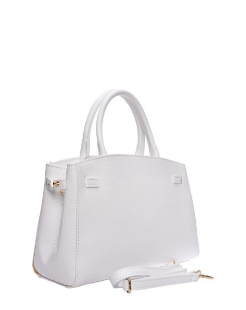 SS26 IR 181T Tragetasche aus weißem Leder - 22,5 x 31 x 9 cm