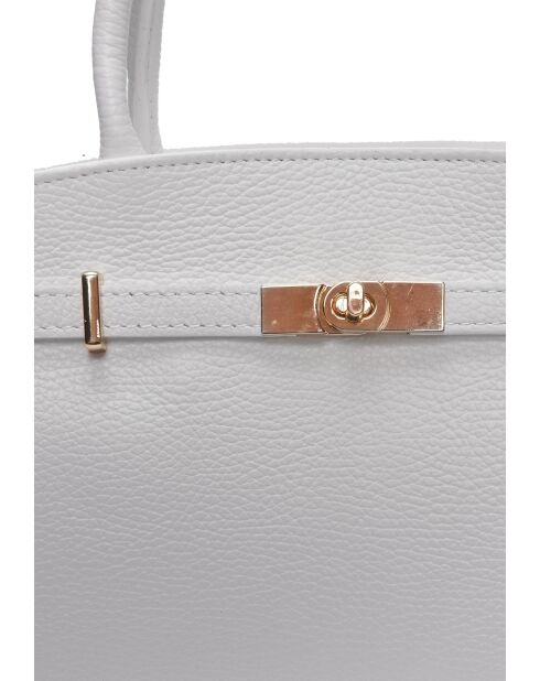 SS26 IR 181T Tragetasche aus weißem Leder - 22,5 x 31 x 9 cm