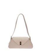 SS26 RM 1009T beige leren schoudertas - 15x34 laag x 24 hoog x 6,5 cm