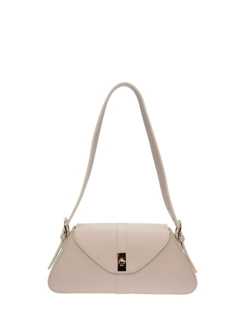 SS26 RM 1009T beige leren schoudertas - 15x34 laag x 24 hoog x 6,5 cm