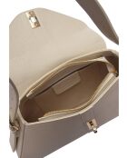 SS26 RM 1009T beige leren schoudertas - 15x34 laag x 24 hoog x 6,5 cm
