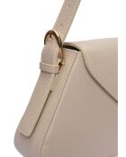SS26 RM 1009T beige leren schoudertas - 15x34 laag x 24 hoog x 6,5 cm