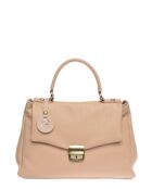 SS26 IR 1982T poederroze leren handtas - 21x28,5x11,5 cm