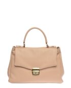 SS26 IR 1982T poederroze leren handtas - 21x28,5x11,5 cm