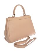 SS26 IR 1982T poederroze leren handtas - 21x28,5x11,5 cm