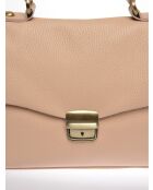 SS26 IR 1982T poederroze leren handtas - 21x28,5x11,5 cm