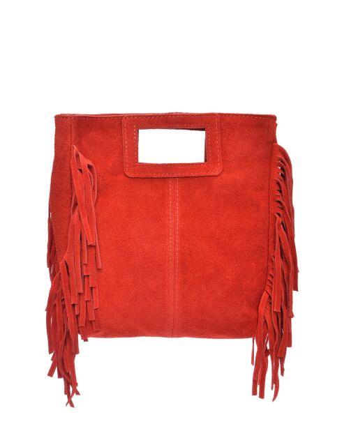 SS26 AL 8197T rode leren draagtas - 20x21 cm