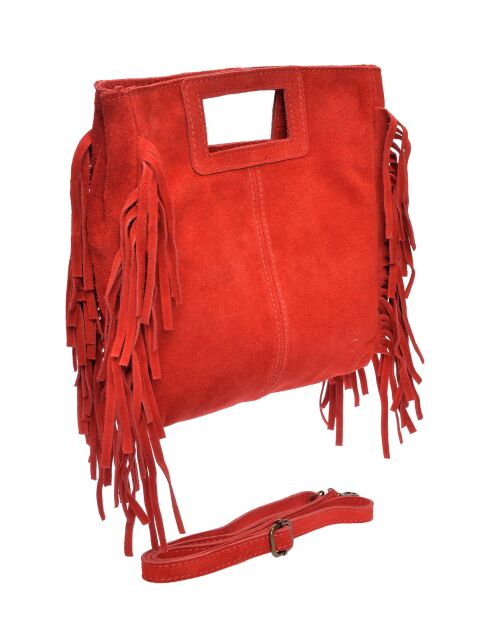 SS26 AL 8197T rode leren draagtas - 20x21 cm