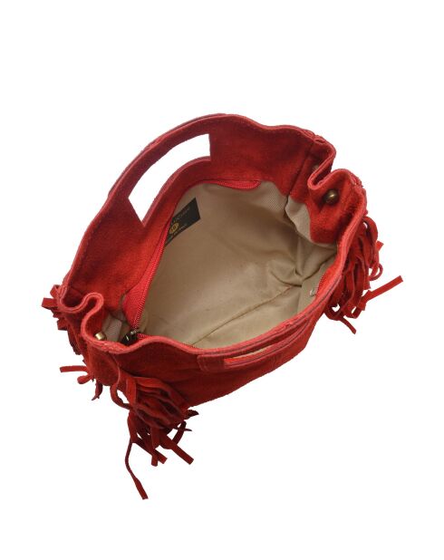 SS26 AL 8197T rode leren draagtas - 20x21 cm