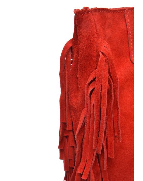 SS26 AL 8197T rode leren draagtas - 20x21 cm