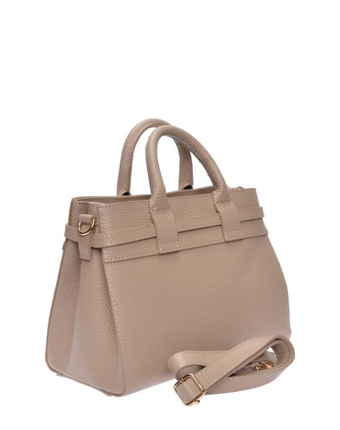 SS26 IR 178T taupe leren draagtas - 21,5x26,5x9,5 cm