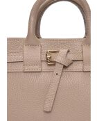 SS26 IR 178T taupe leren draagtas - 21,5x26,5x9,5 cm