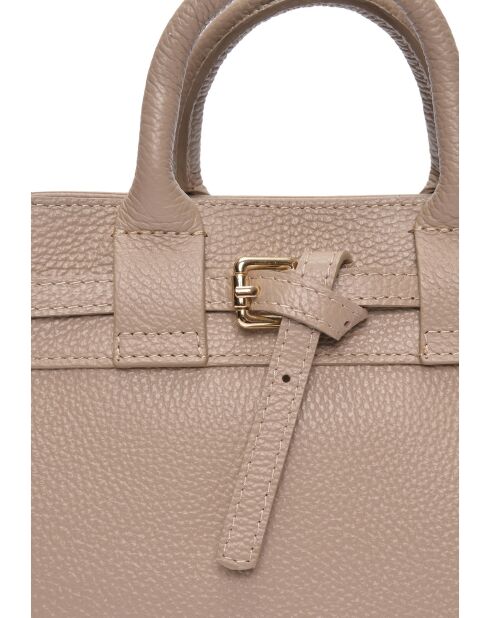 SS26 IR 178T taupe leren draagtas - 21,5x26,5x9,5 cm