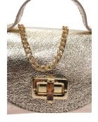 SS26 RM 8193 gouden leren schoudertas - 8,5x15x8 cm