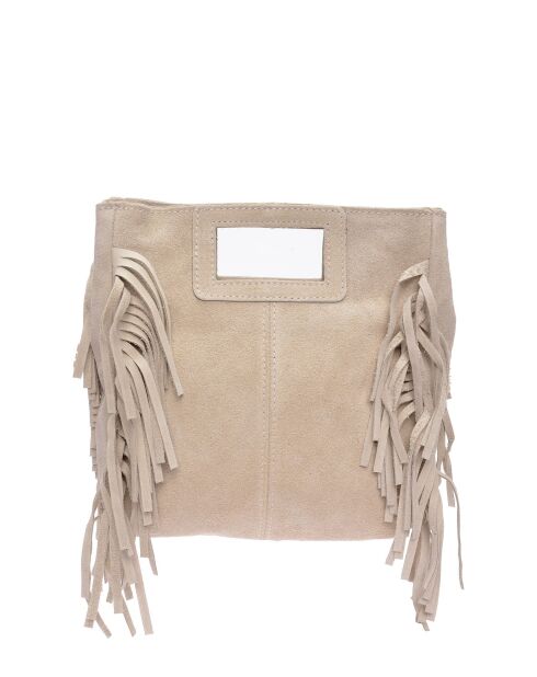 SS26 AL 8197T beige leren draagtas - 20x21 cm