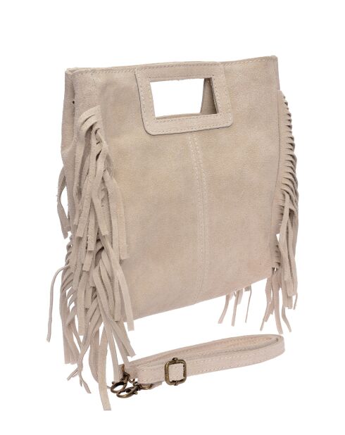 SS26 AL 8197T beige leren draagtas - 20x21 cm