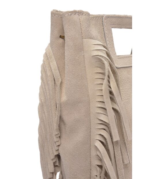 SS26 AL 8197T beige leren draagtas - 20x21 cm