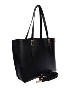 SS26 IR 176 zwarte leren schoudertas - 26x29x9,5 cm